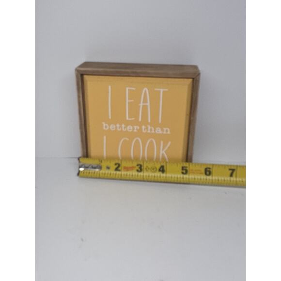 Funny Home Decor Farmhouse Sign I "Eat Better Than I Cook" Housewarming Gift - Picture 3 of 3